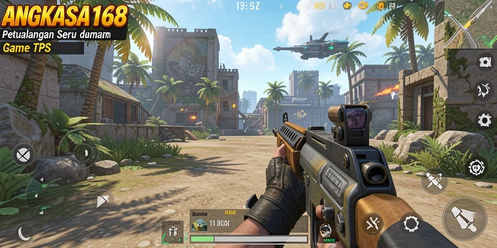 Tampilan gameplay seru dari ANGKASA168 dengan pertempuran intens.