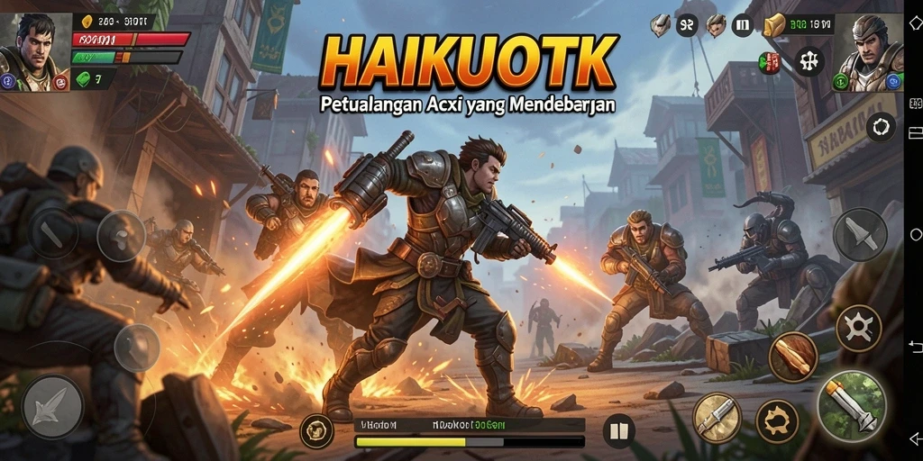 Tampilan gameplay action dari HAIKUOTK yang intens dan kompetitif.