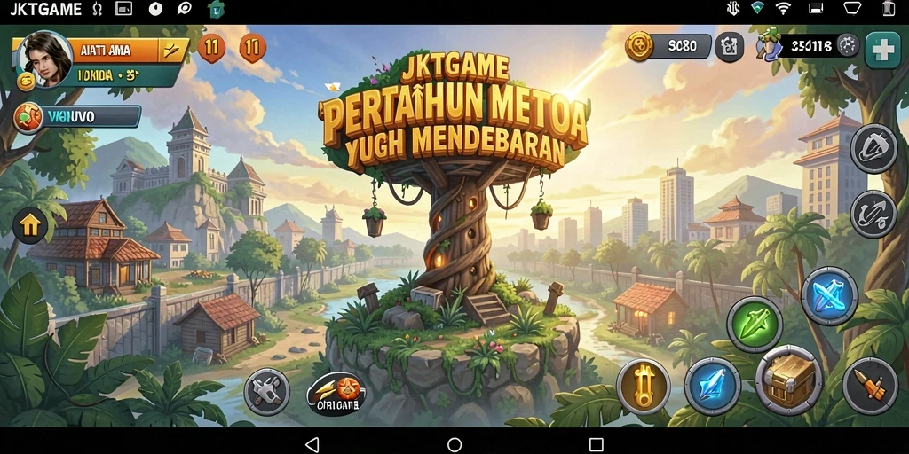 Tampilan menarik dari gameplay Tower Defense di JKTGAME.