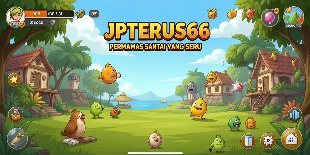 Screenshot JPTERUS66 menampilkan gameplay santai dan penuh warna.