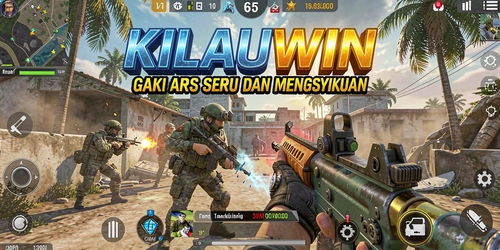 Tampilan seru gameplay KILAUWIN dalam pertempuran FPS.