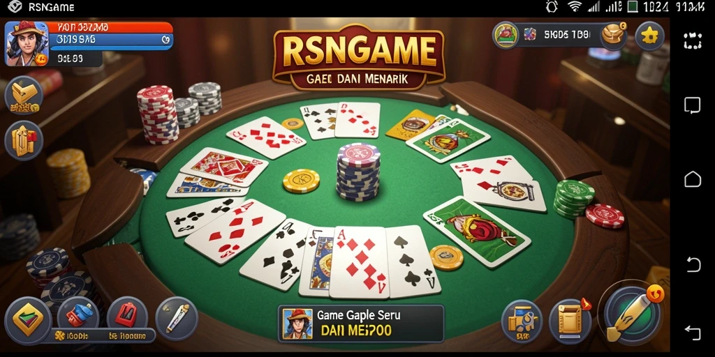 Screenshot gameplay RSNGAME yang menampilkan suasana bermain Gaple.