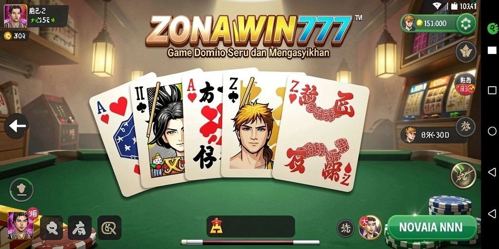 Tampilan gameplay menarik dari ZONAWIN777 yang menampilkan keseruan bermain Domino.