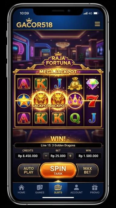 Tampilan utama aplikasi gacor518 yang menarik.