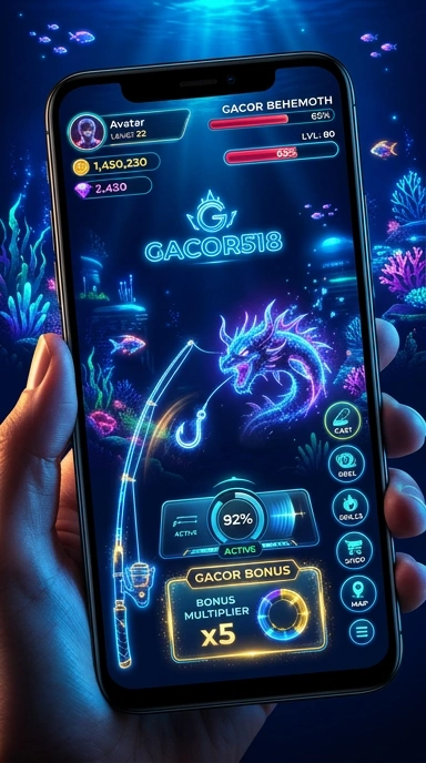 Pengguna sedang menelusuri aplikasi di gacor518.